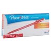 Paper Mate Eraser Mate Stick Ballpoint Pen, Medium 1mm, Red Ink/Barrel, PK12 3920158